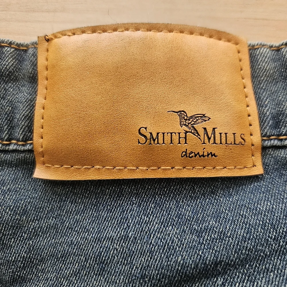 Smith & Mills Denim Jeans Mens Sz 42x32 Stretch Straight‎ Leg Faded (40x31.5)